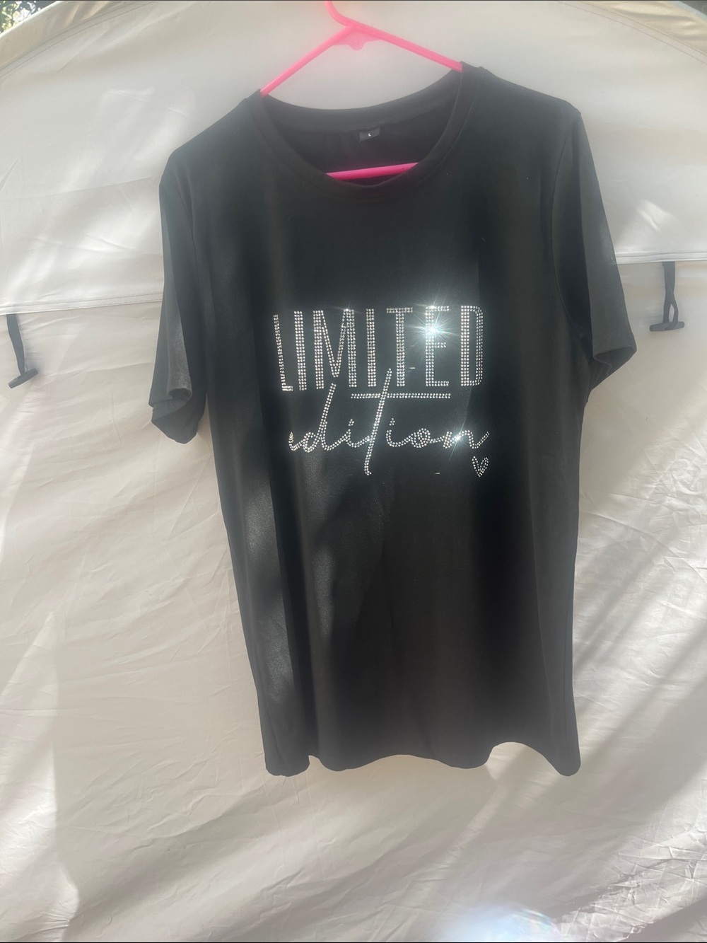 Source Unknown Black Short-Sleeve Tee with Rhinestone 'Limited Edition'